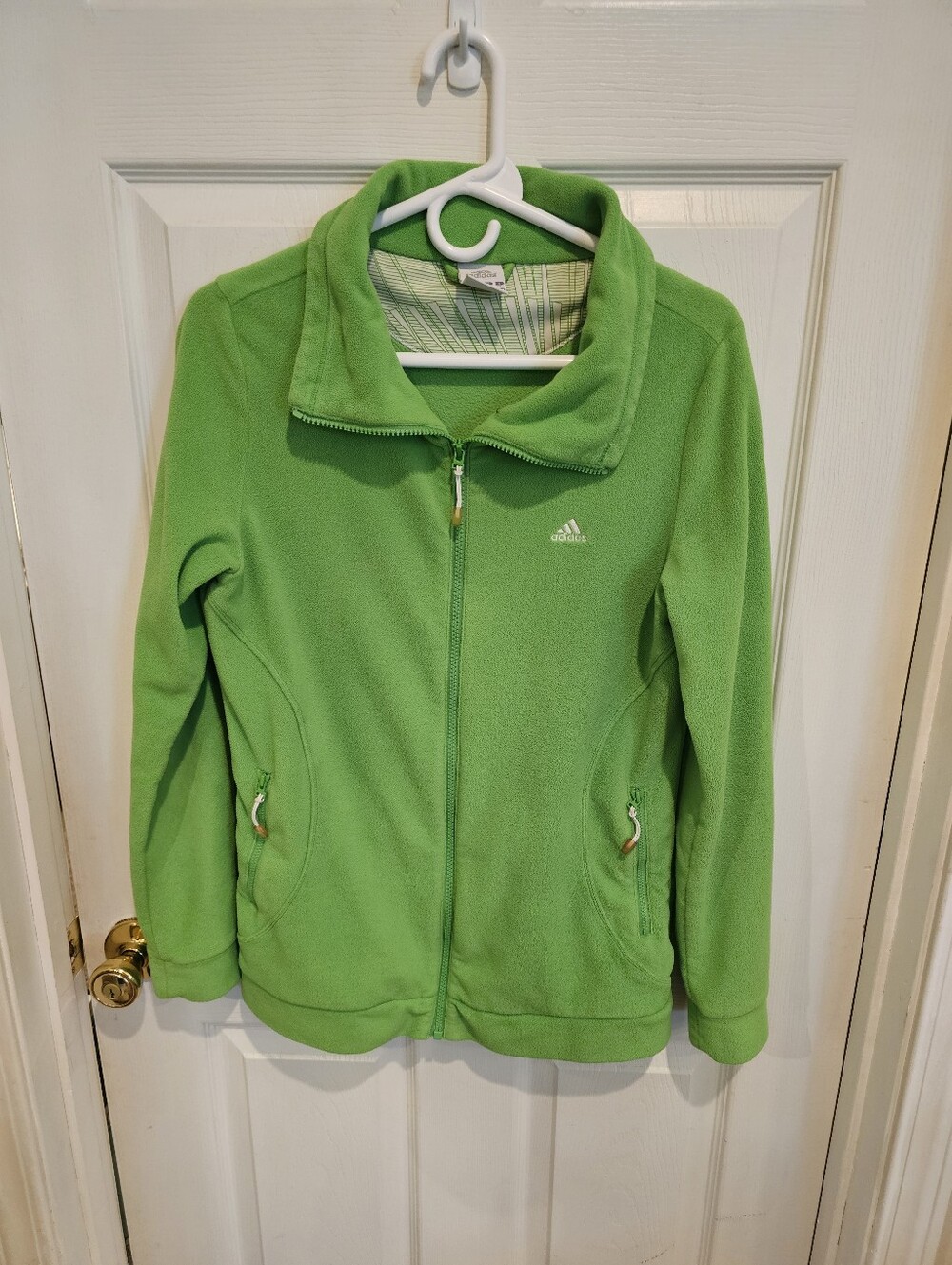 adidas Bright Green Full-Zip  Womens Size Medium Fleece Jacket